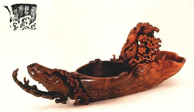 故宫珍藏 犀角槎杯与渔乐图笔筒——工艺美术的璀璨明珠